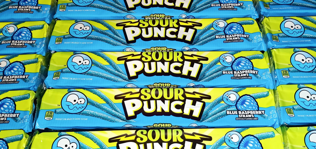 Sour Punch Blue Raspberry Straws