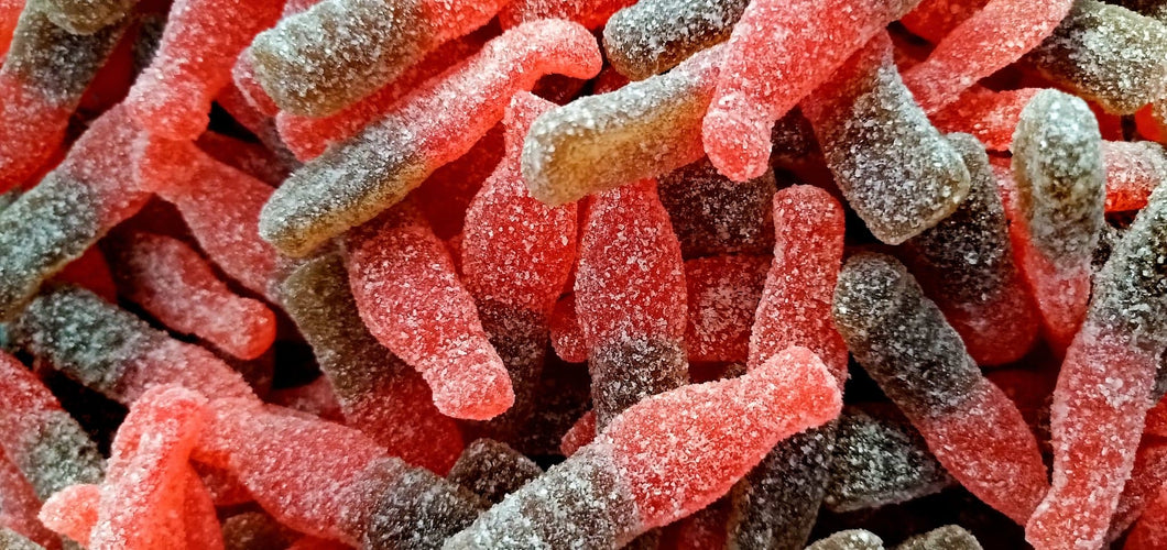 Sour Raspberry & Cola bottles
